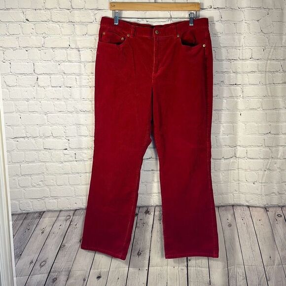 Lauren Ralph Lauren Pants - Lauren Ralph Lauren Womens Red Corduroy Pants Size 16
